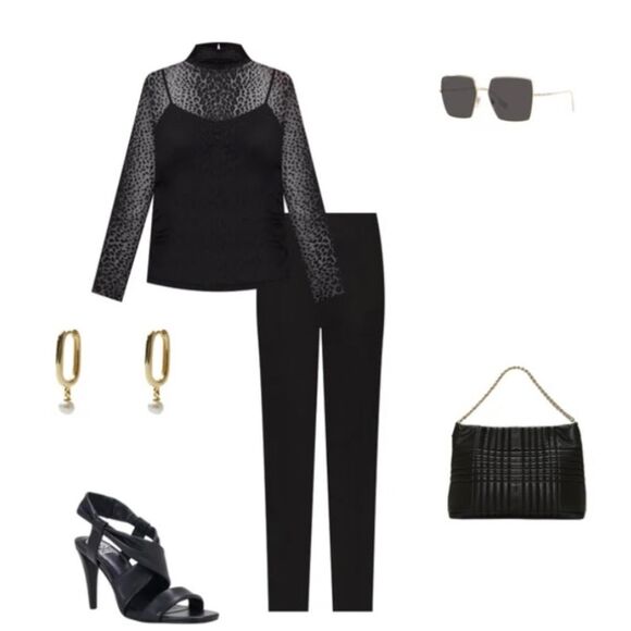 Vince Camuto slim leg straight through hips sits below waist black pants NWT 0 - Picture 10 of 11